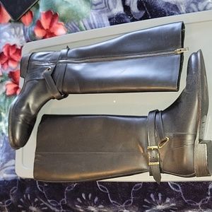 Burberry adelaide black leather riding boots